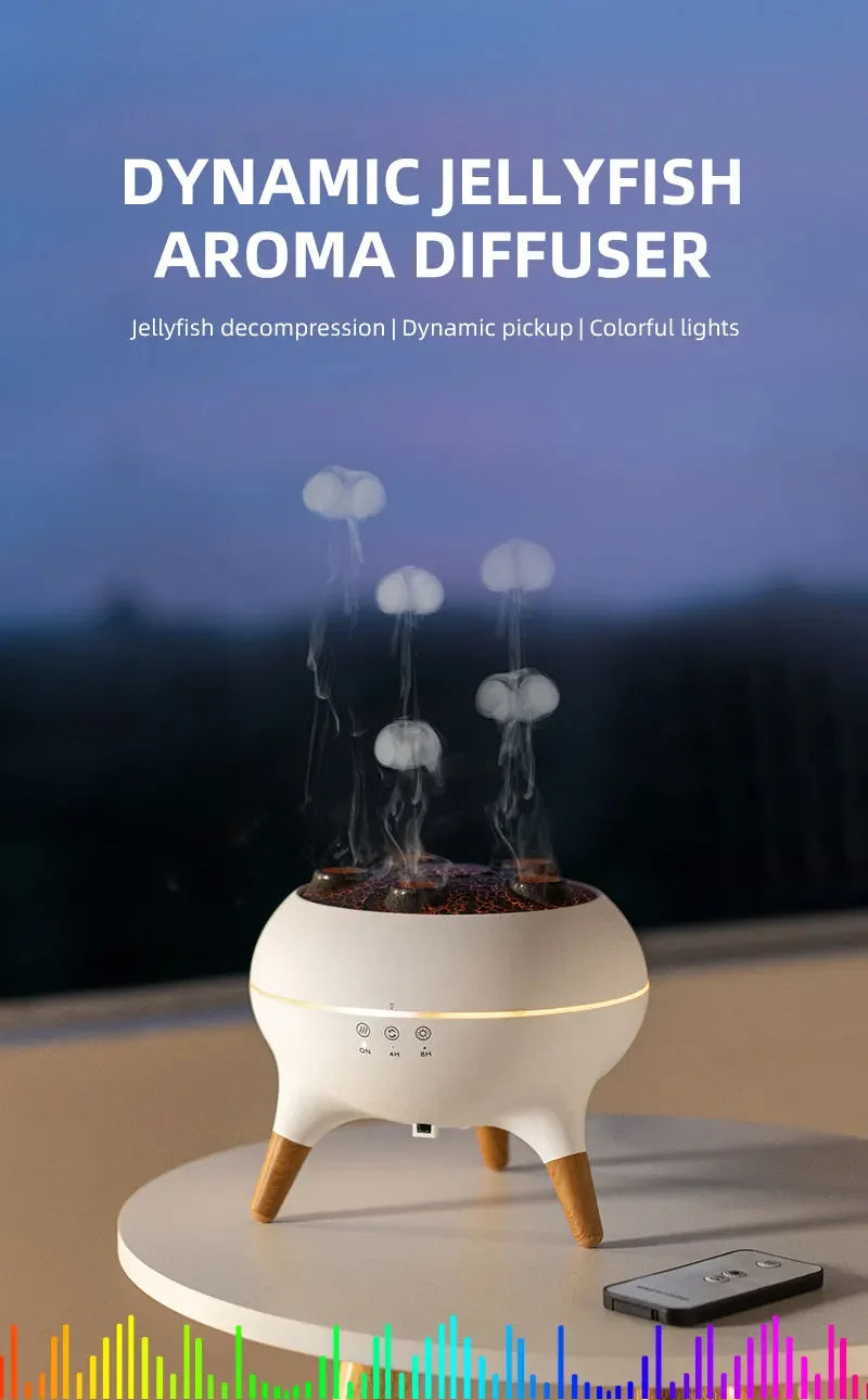 Gadgit Co Jellyfish Ultrasonic Humidifier & Aroma Diffuser | 250ml, 7 Colours, Remote