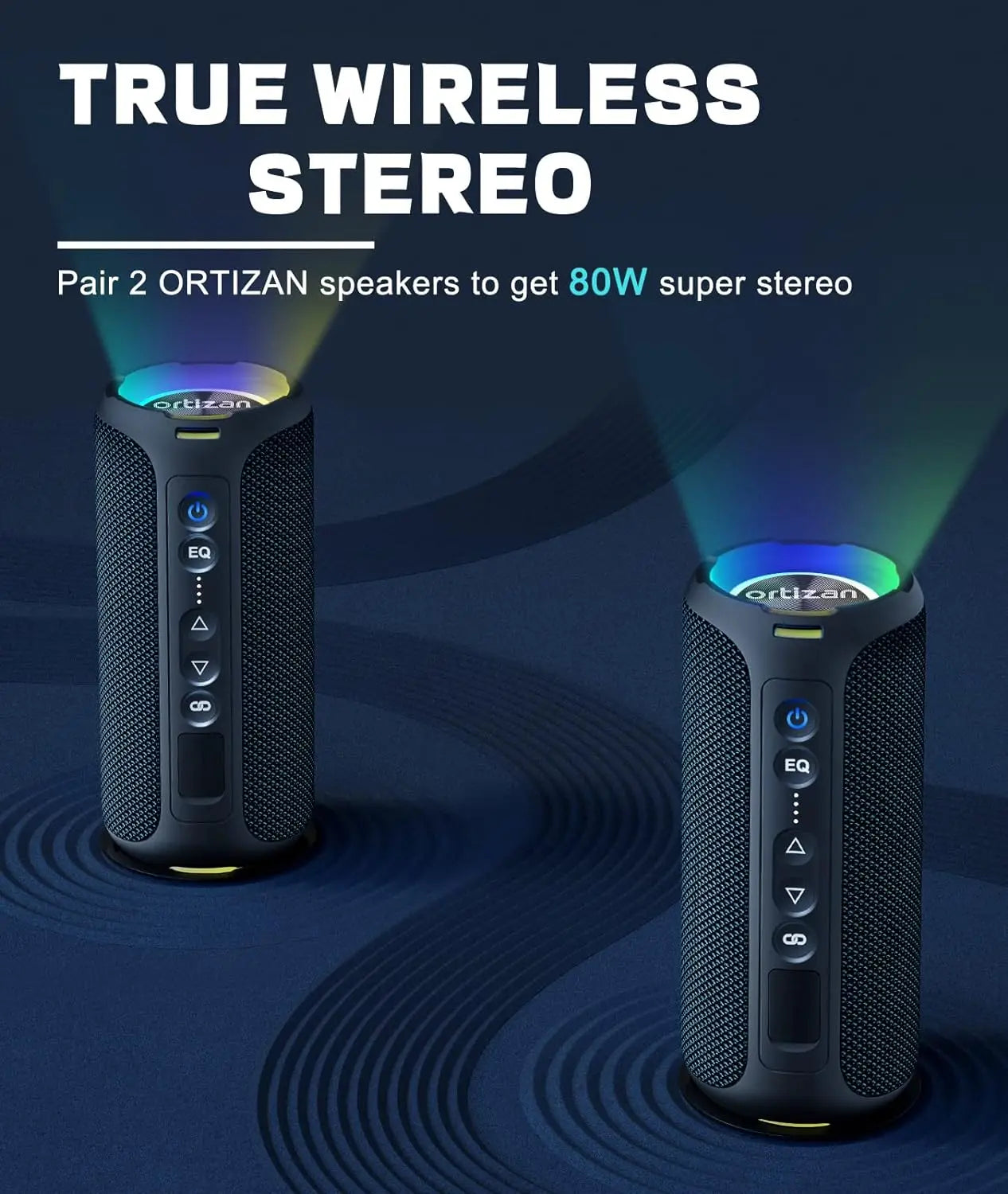 Gadgit Co™ Portable Bluetooth Speaker | 40W, IPX7 Waterproof, LED Light Show