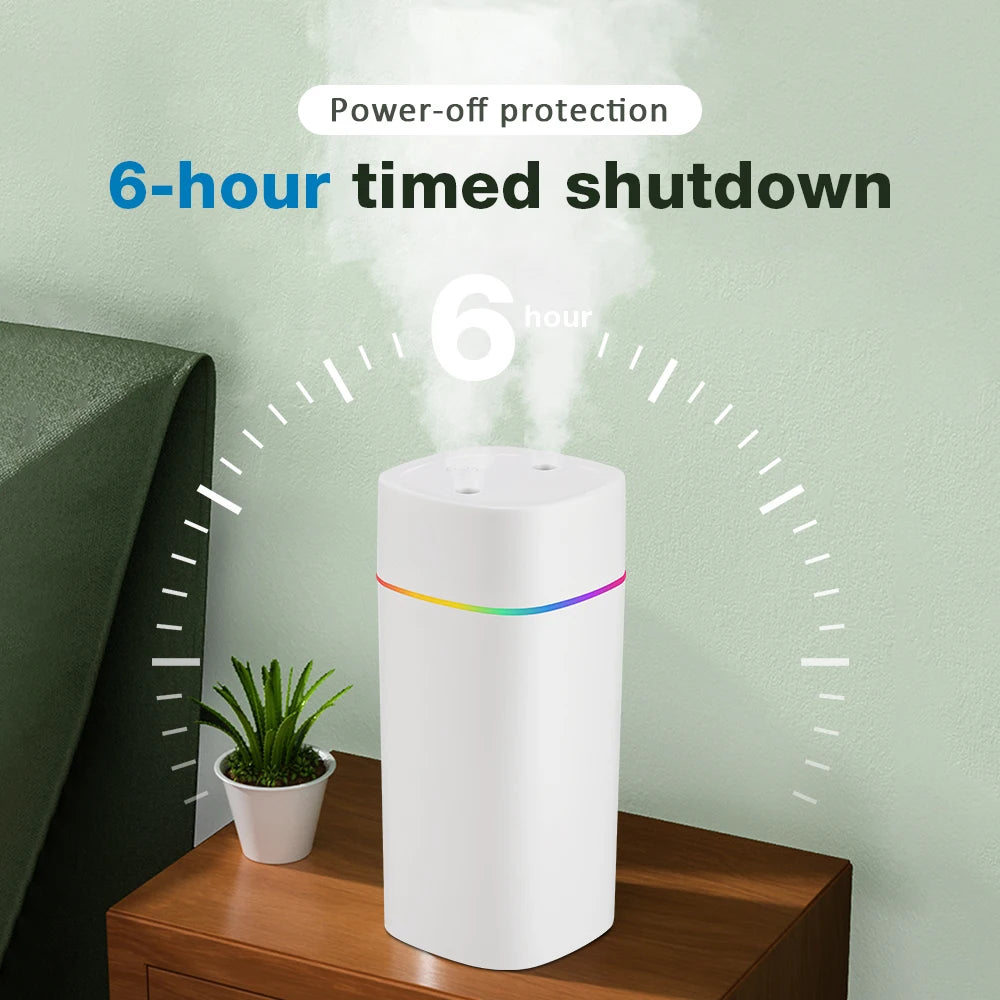 Gadgit Co 600ml Portable USB Cool Mist Humidifier & Aroma Diffuser | Dual Spray, Mood Light
