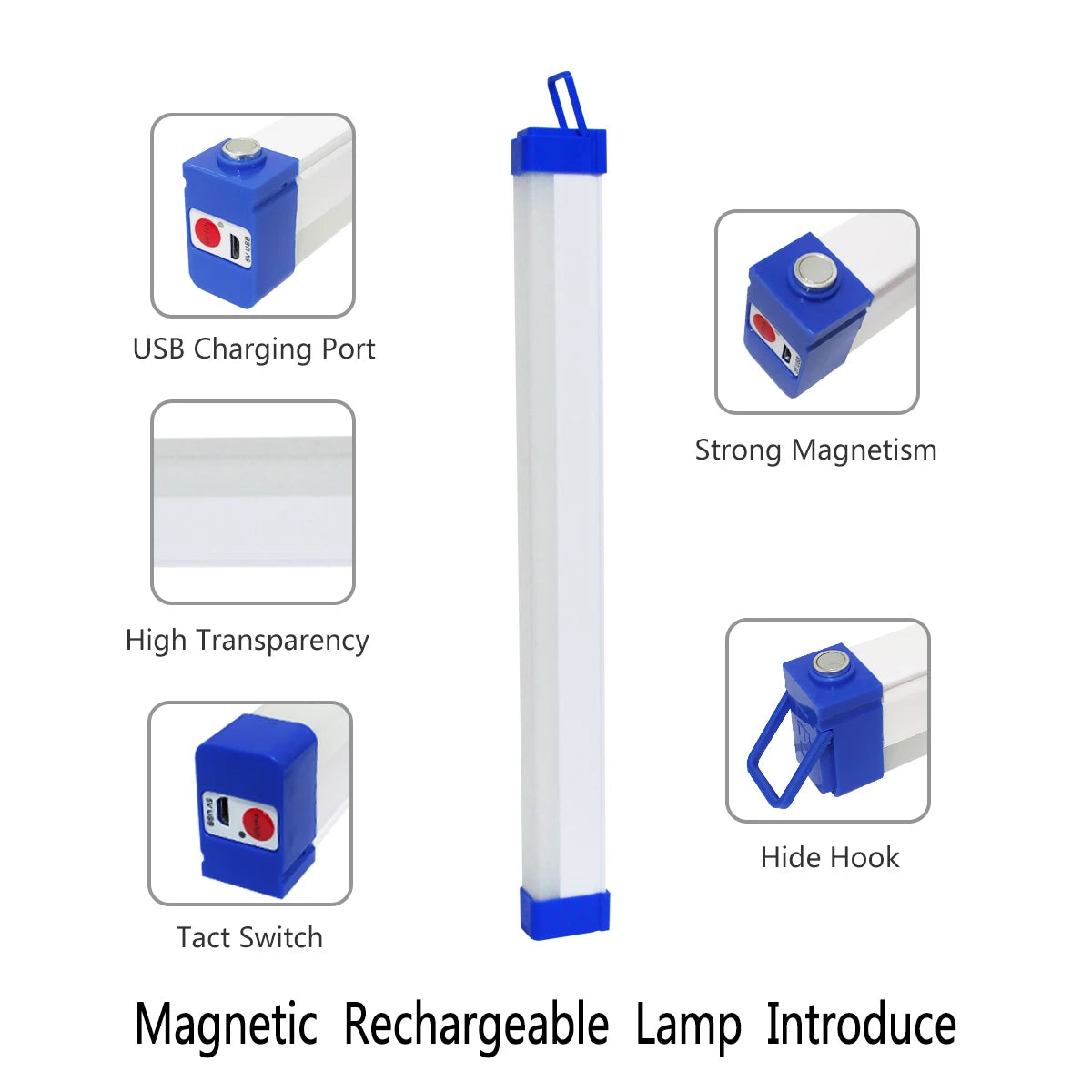 Gadgit Co USB Rechargeable LED Tube Light | Magnetic, 5 Modes, SOS, 4 Sizes