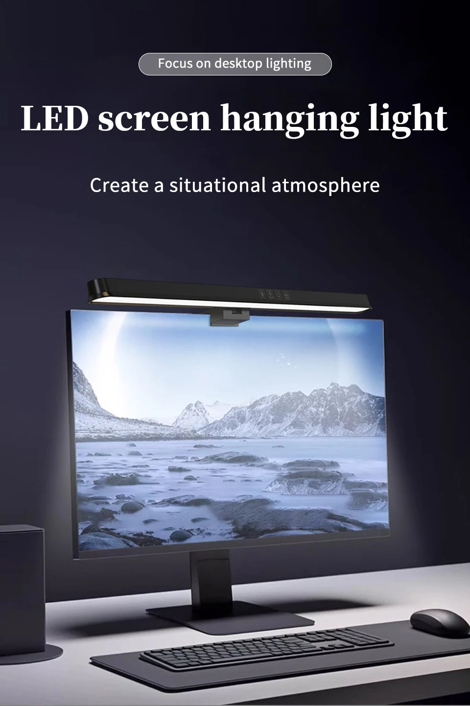 Gadgit Co™ Monitor Light Bar | Stepless Dimming, Anti-Glare, USB