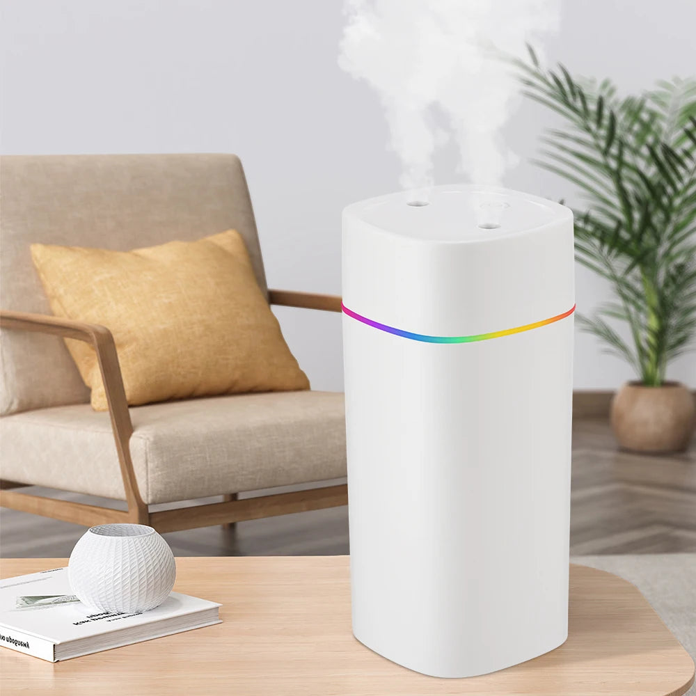 Gadgit Co 600ml Portable USB Cool Mist Humidifier & Aroma Diffuser | Dual Spray, Mood Light