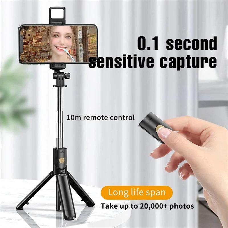 SnapPro™ – Wireless Selfie Stick & Tripod with Light