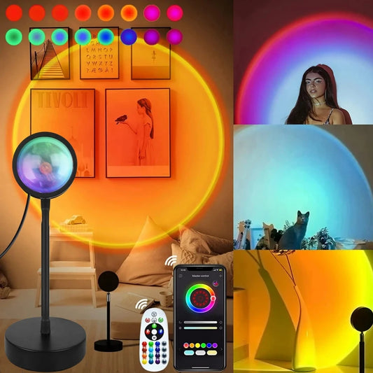 Gadgit Co ™ Smart RGB Sunset Projection Lamp | App, Remote & Music Sync