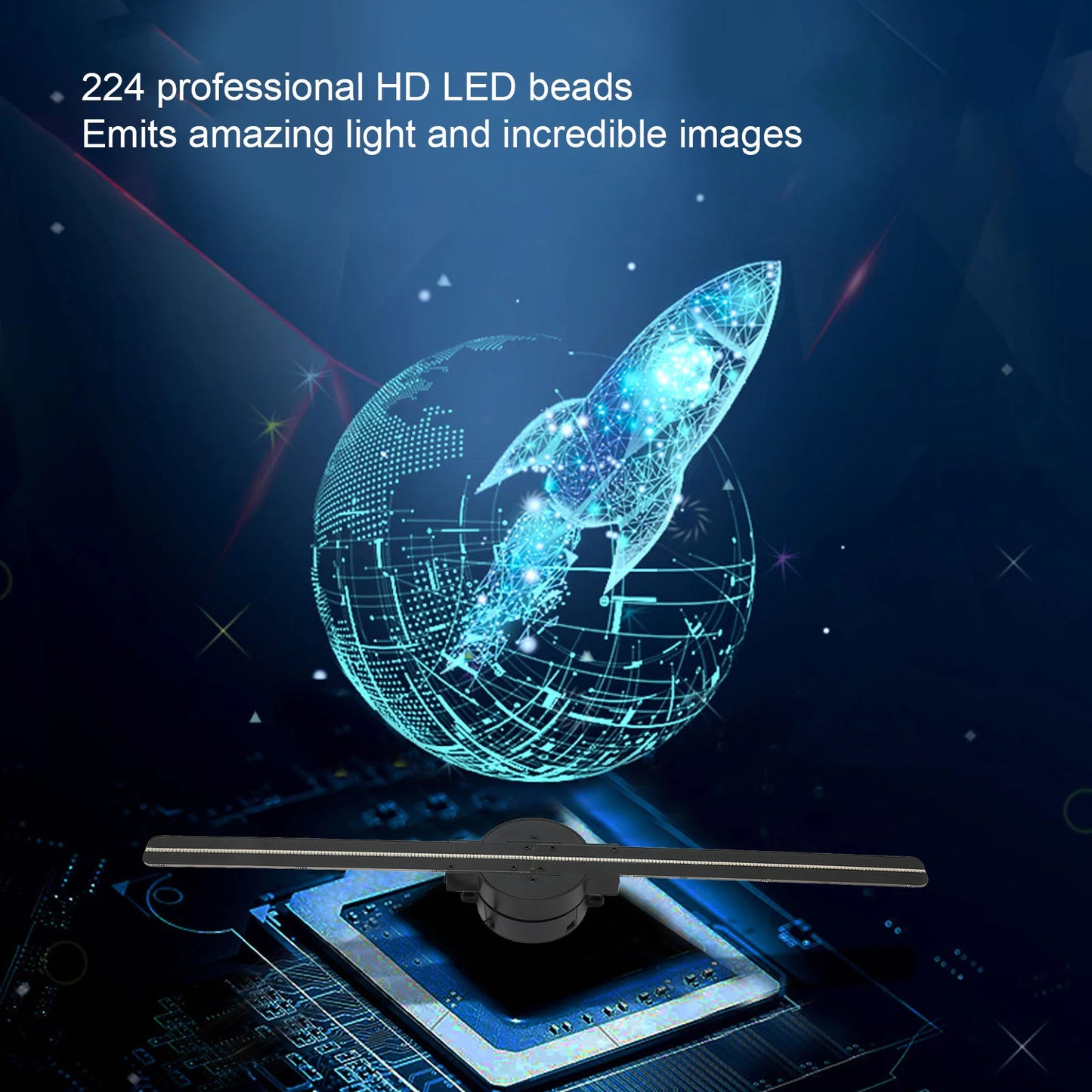 Gadgit Co™ – 16.5" WiFi 3D Hologram Fan Projector