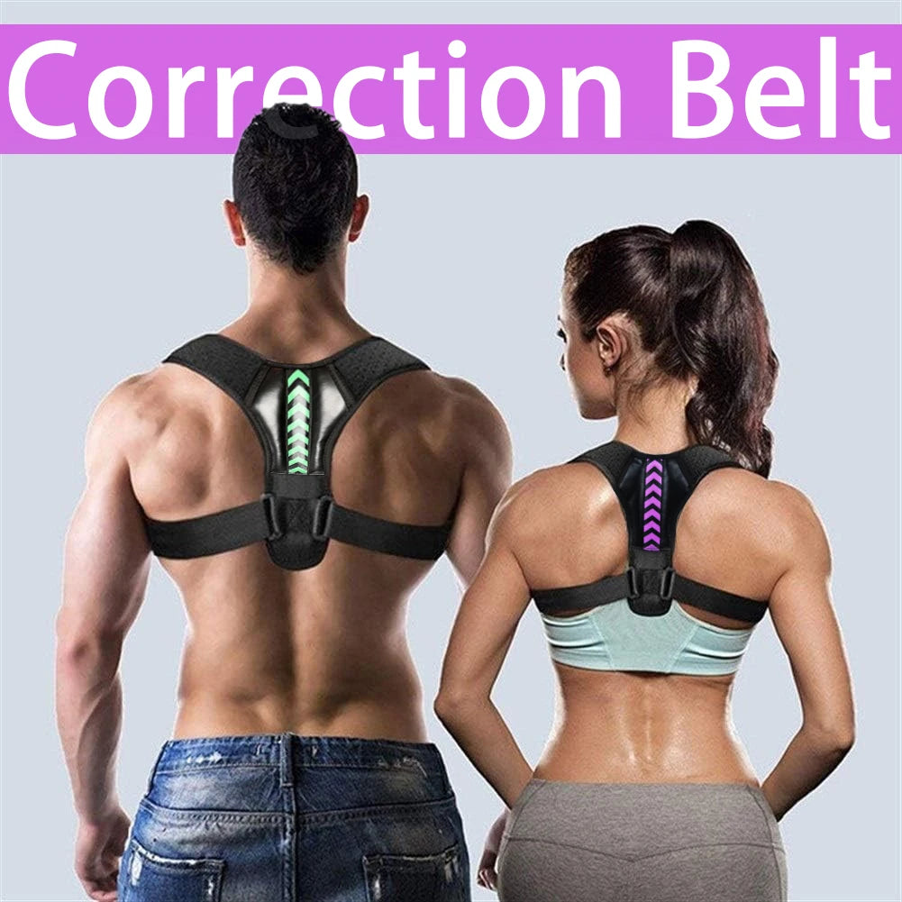 Adjustable Back Shoulder Posture Corrector Belt Clavicle Spine Support Cotton Neoprene Upper Back Neck Brace for Home Office Sport