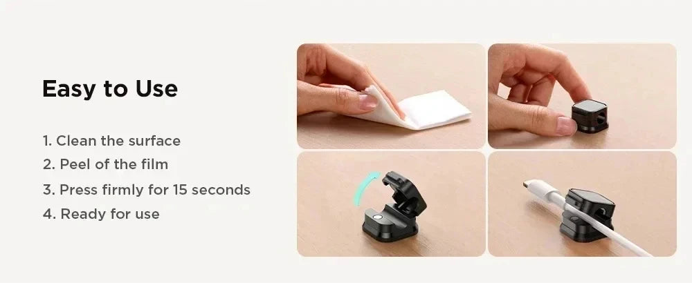 Magnetic Cable Clip Cable Holder Adhesive Wire Keeper Cord Cable Organizer for Home Office Under Desk Management