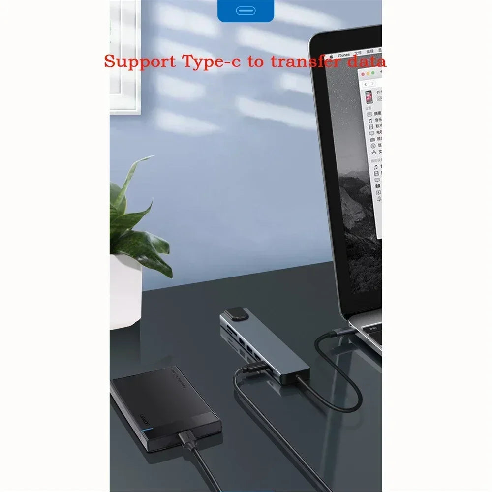 Gadgit Co™ – 8-in-1 USB-C Multiport Hub | 4K HDMI, RJ45, PD, SD/TF
