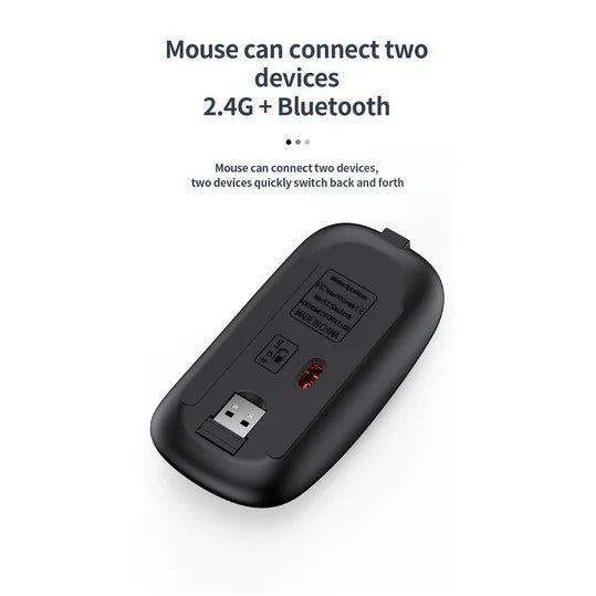 Gadgit Co™ – Slim Rechargeable Wireless Keyboard & Mouse Combo | 4-Device | Multi-Language