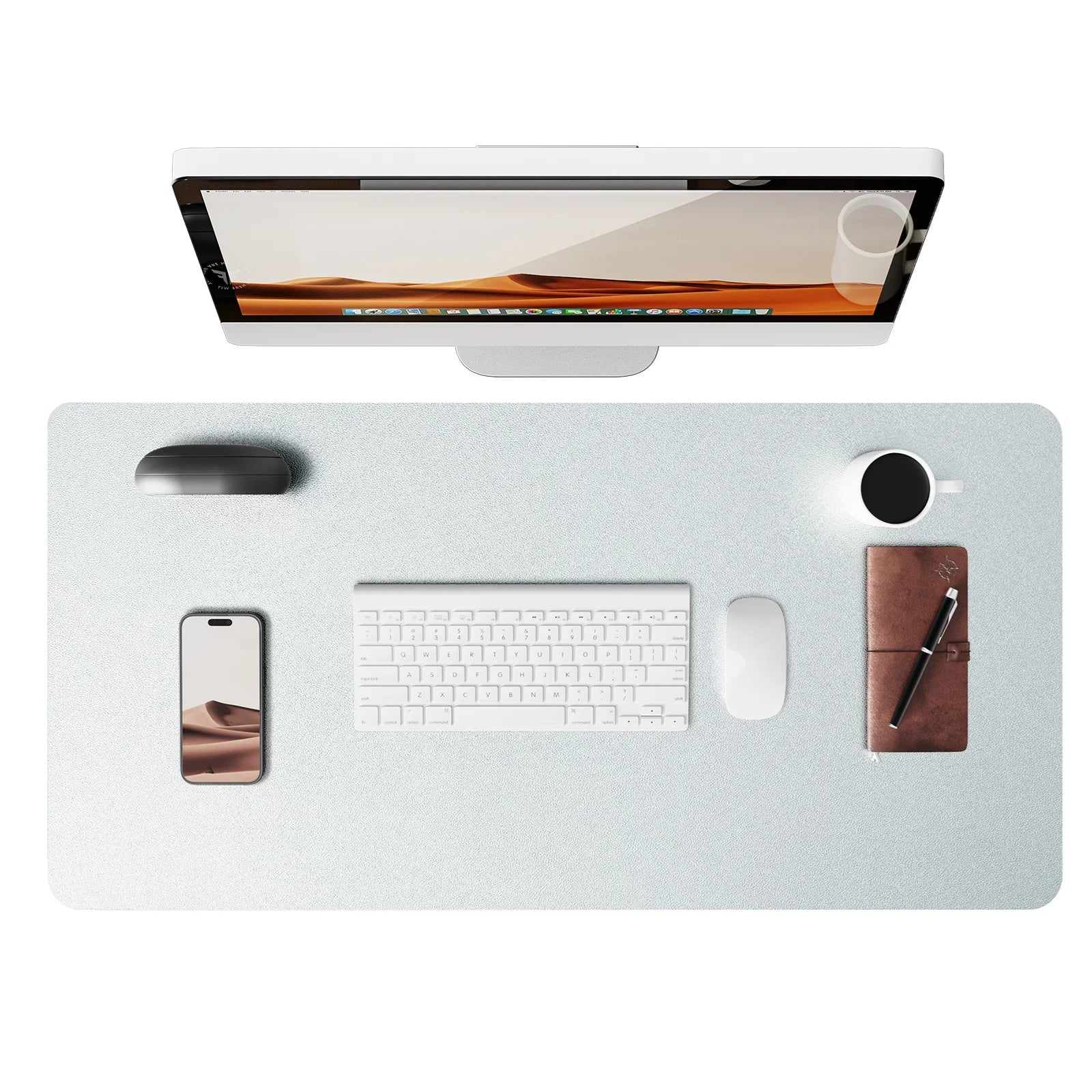 Large Mouse Pad,Office Desk Mat, Leather Desk Pad Protector, Non-Slip PU Leather Desk Blotter, Laptop Desk Pad