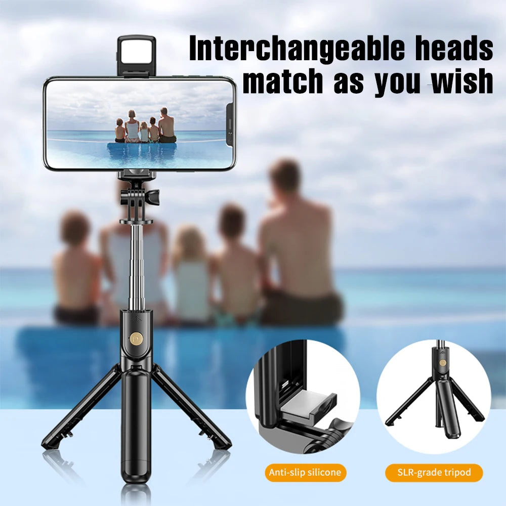 SnapPro™ – Wireless Selfie Stick & Tripod with Light