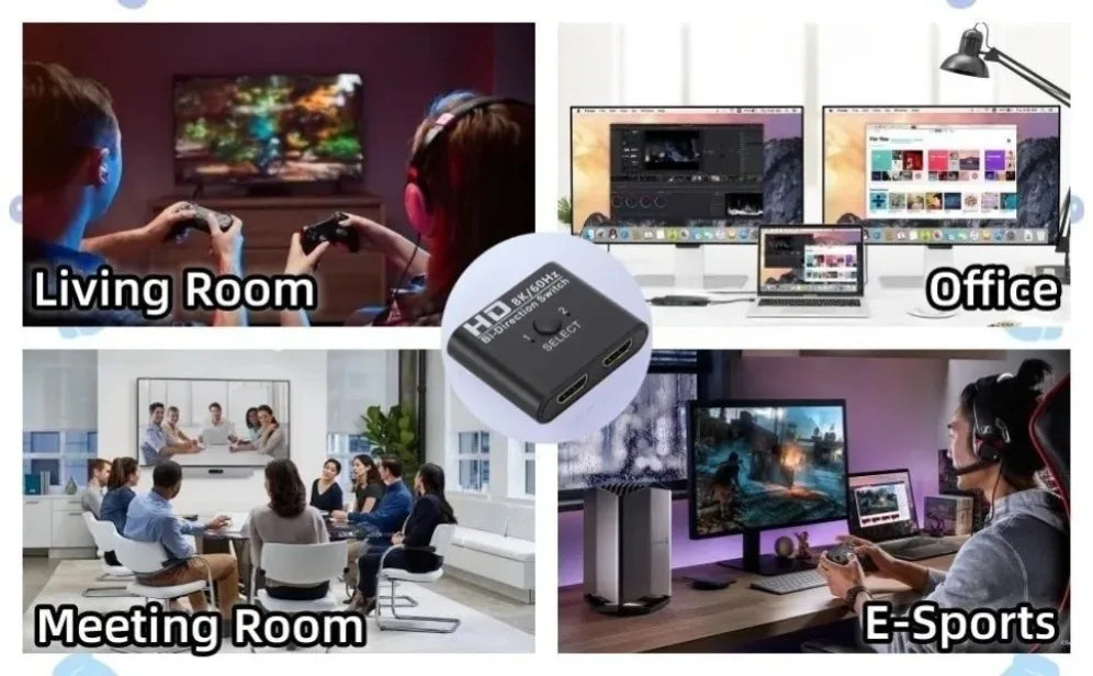 SwitchHub 8K™ – Bi-Directional HDMI 2-in-1 Splitter