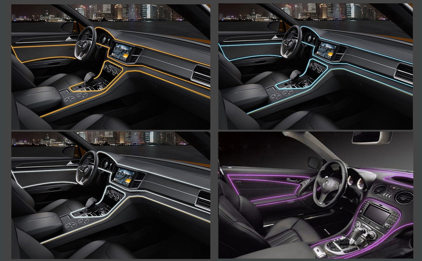 Gadgit Co 5M Neon EL Wire Car Interior Light | Flexible, 10 Colours, USB or 12V