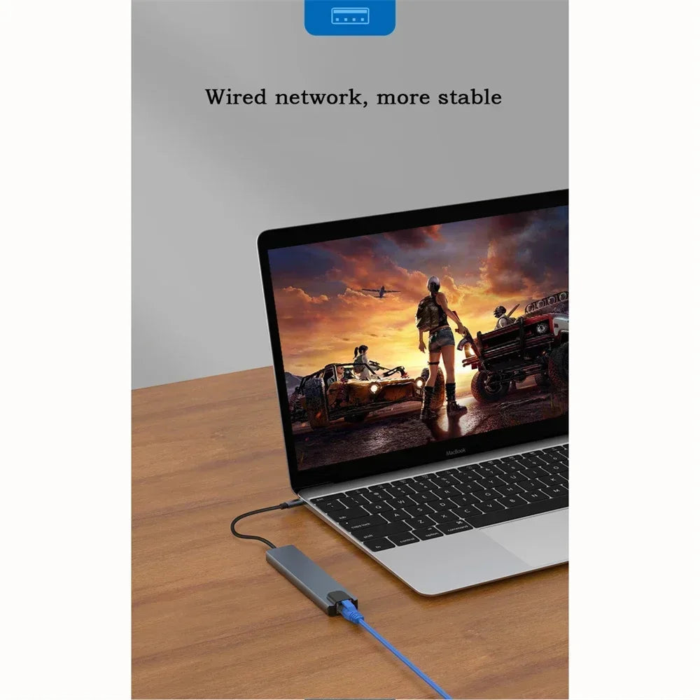 Gadgit Co™ – 8-in-1 USB-C Multiport Hub | 4K HDMI, RJ45, PD, SD/TF