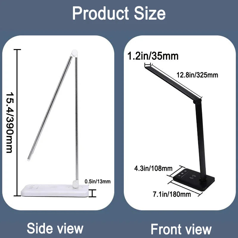 Gadgit Co™ Folding LED Desk Lamp | Wireless Charging, 3 Colour Temps, Timer