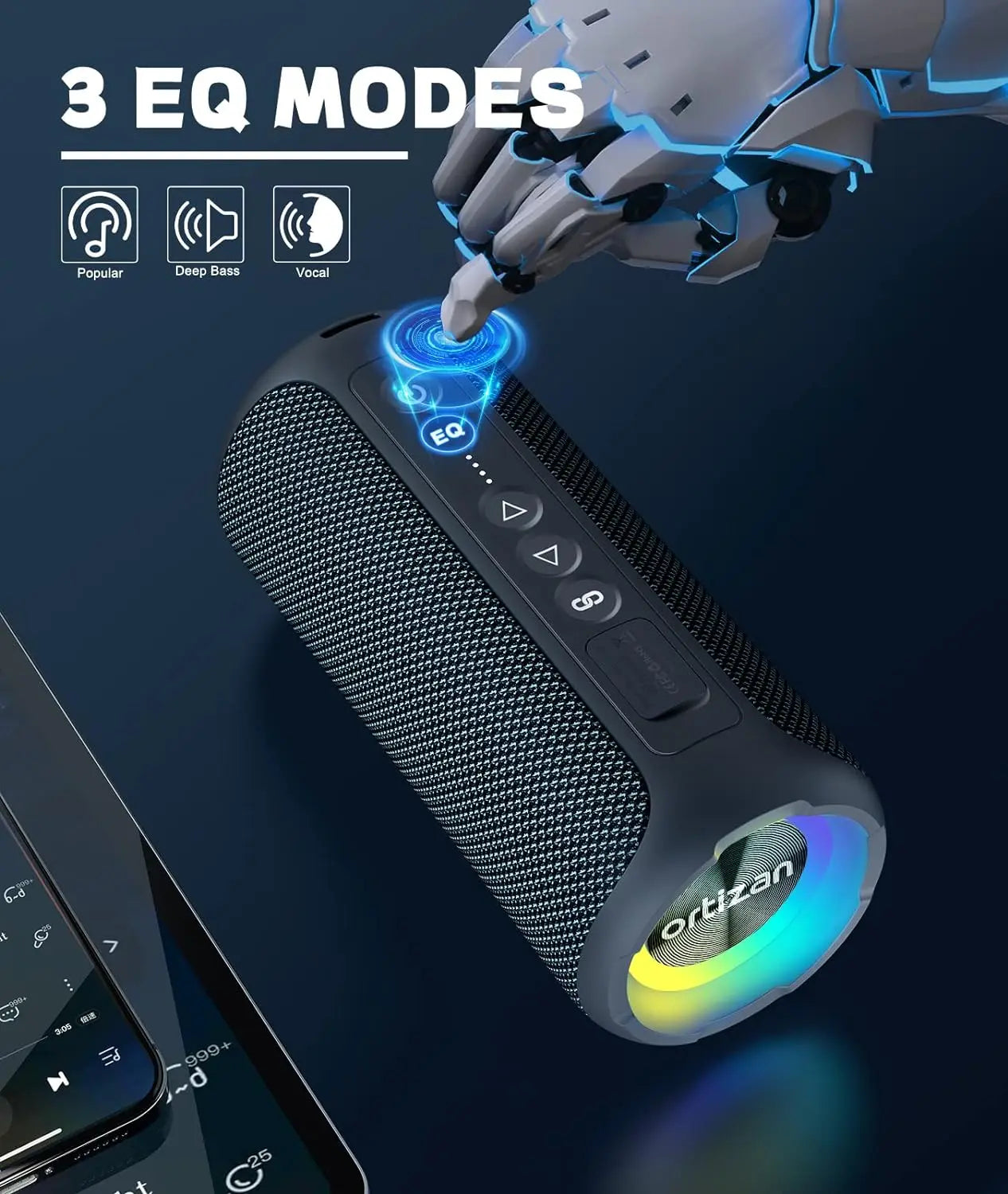 Gadgit Co™ Portable Bluetooth Speaker | 40W, IPX7 Waterproof, LED Light Show