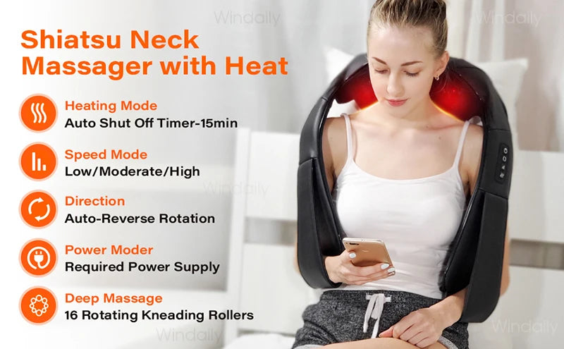 ReliefPro 4D™ – Heated Shiatsu Neck & Shoulder Massager