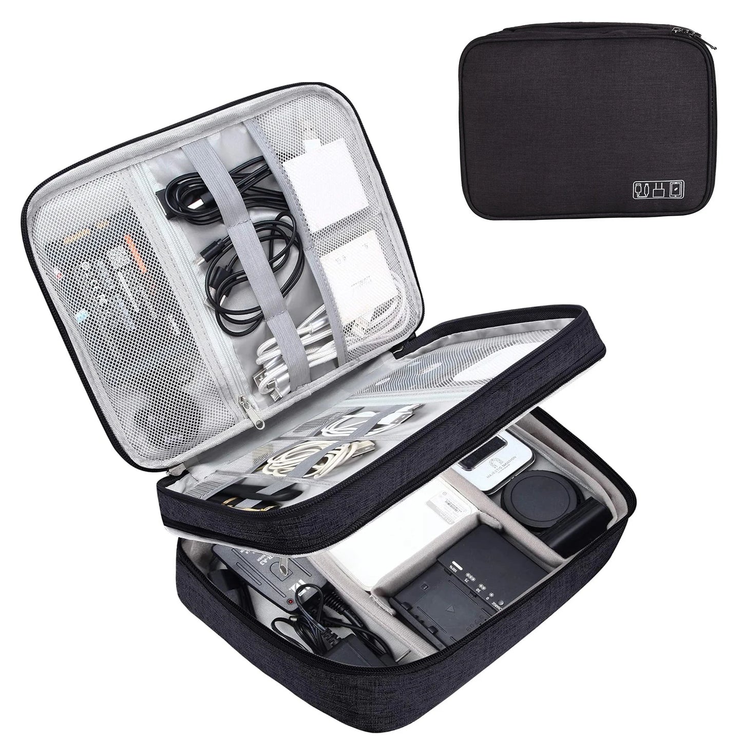 Gadgit Co™ Waterproof Electronics Organizer | 1 & 2 Layer, Adjustable Dividers