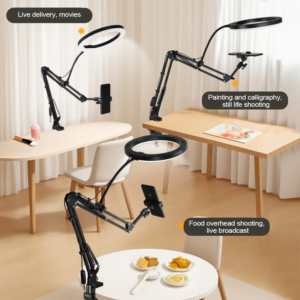 FlexGlow™ – LED Fill Light with Adjustable Arm Phone Holder