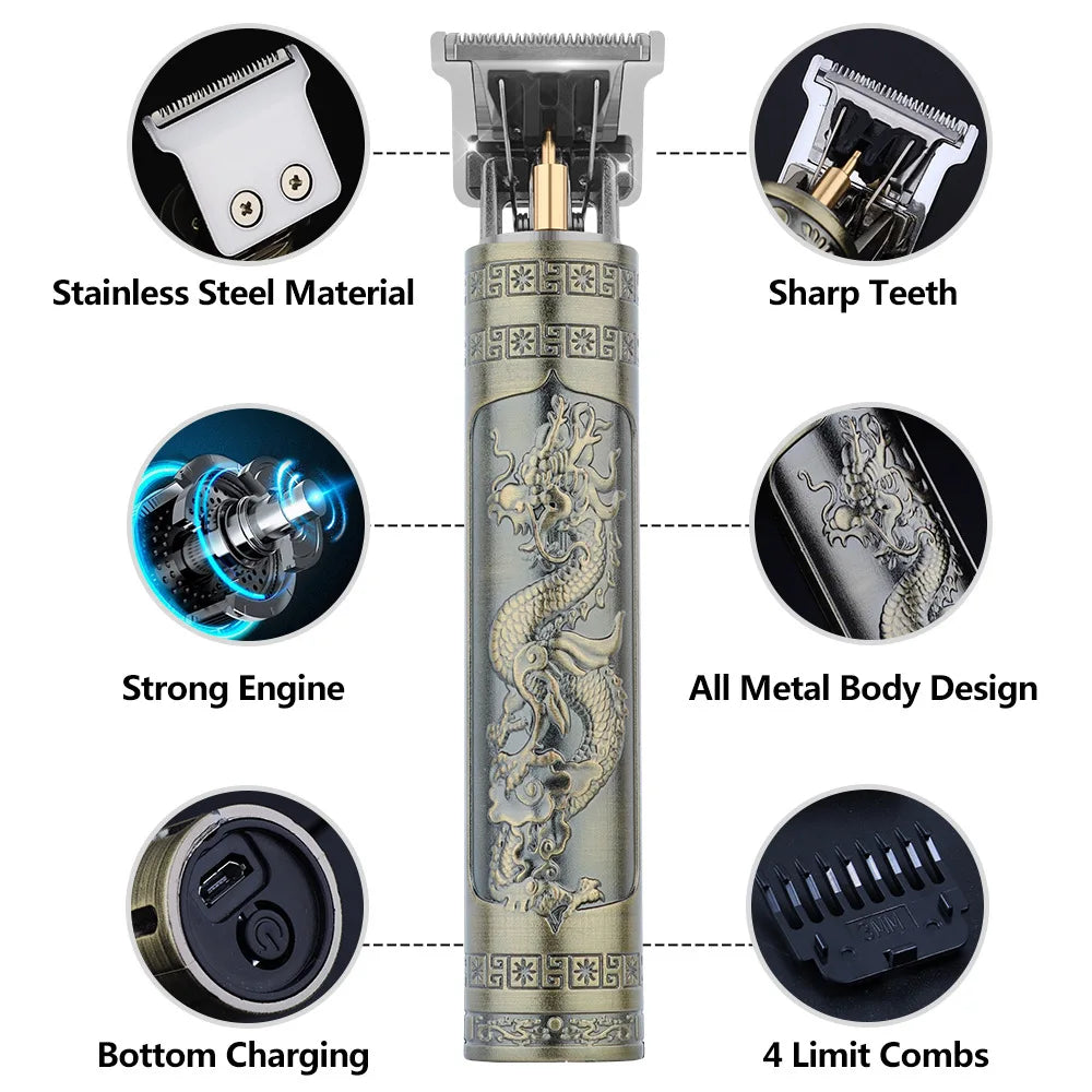TrimMaster T9™ – Retro Precision Hair & Beard Trimmer
