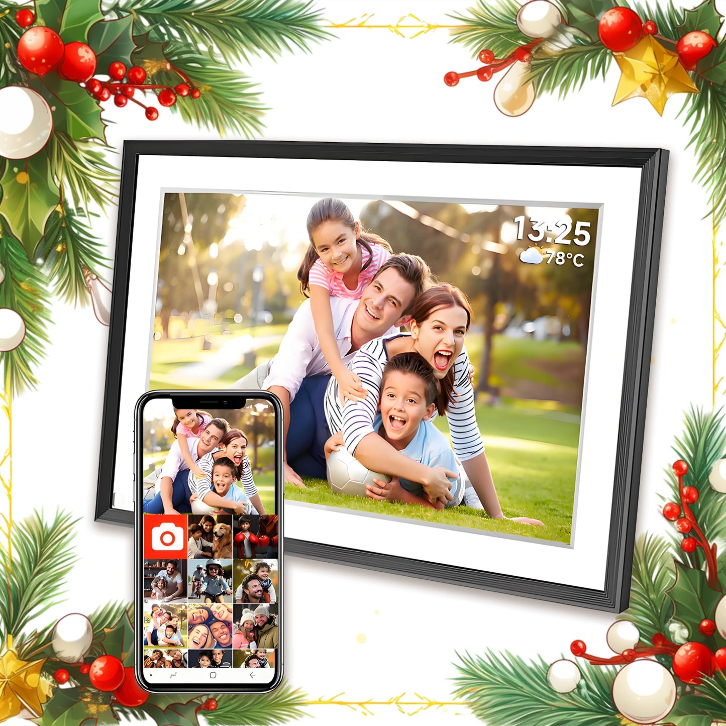 Gadgit Co™ – 10.1" WiFi Digital Photo Frame | 32GB | IPS HD Touchscreen | Frameo App