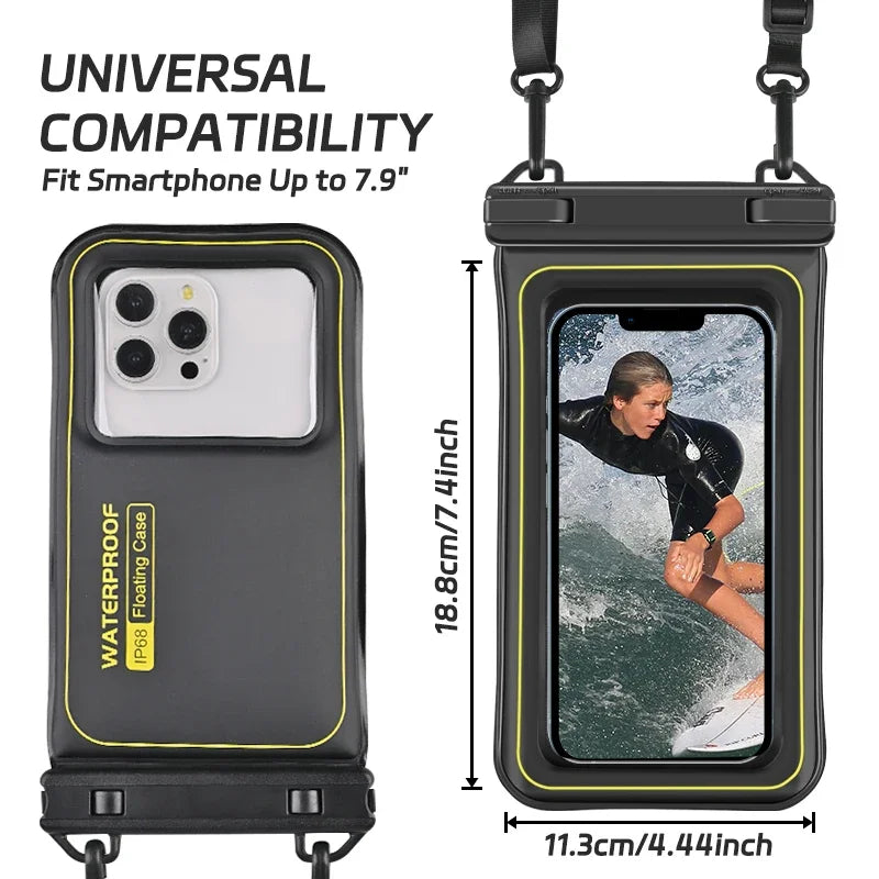 Gadgit Co™ – Floating Waterproof Phone Bag with Crossbody Strap (IPX8)