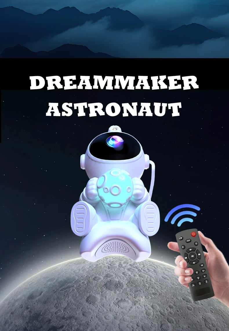 Gadgit Co™ Astronaut Galaxy Light Projector | Bluetooth Speaker, Remote