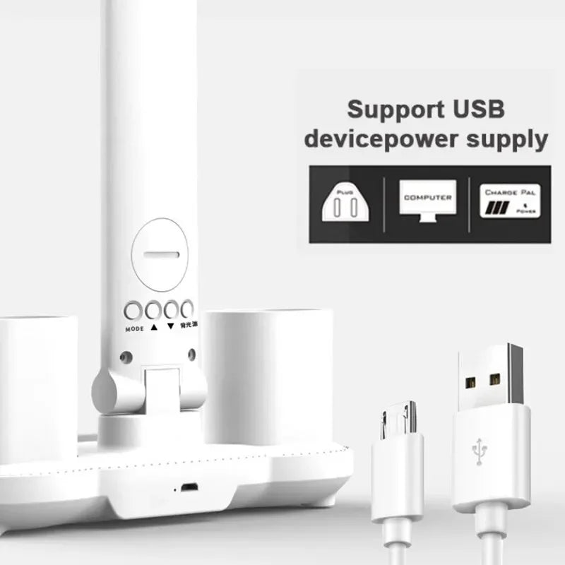 Gadgit Co™ Dual-Head Foldable LED Desk Lamp | 3 Colour Temps, Stepless Dimming