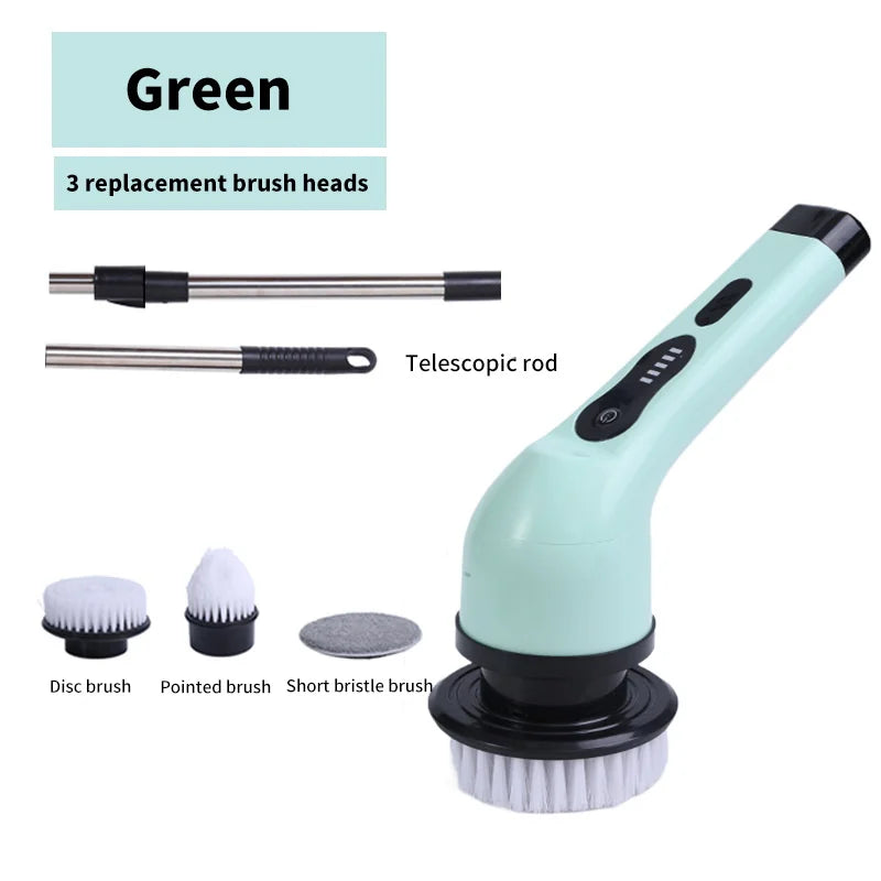 Gadgit Co™ – Electric Spin Scrubber with Extendable Handle & LED Display