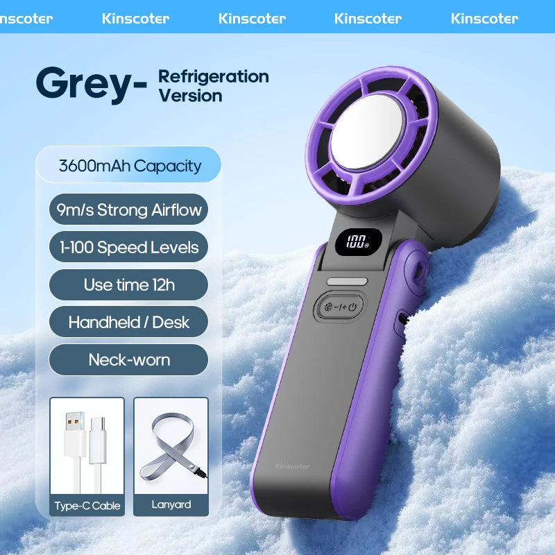 KINSCOTER Outdoor Foldable Portable Handheld Fan Mini Cooling Rechargeable