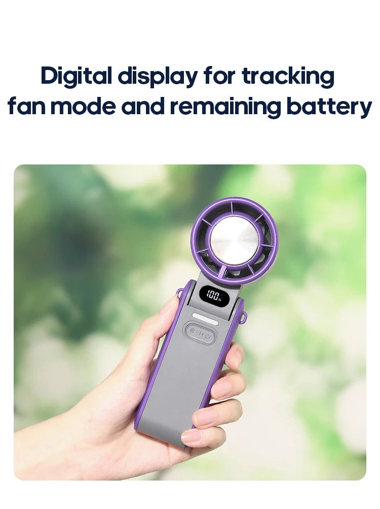 Gadgit Co™ Handheld Fan | Ice-Cool Technology, 100-Speed, 3600mAh, USB Rechargeable