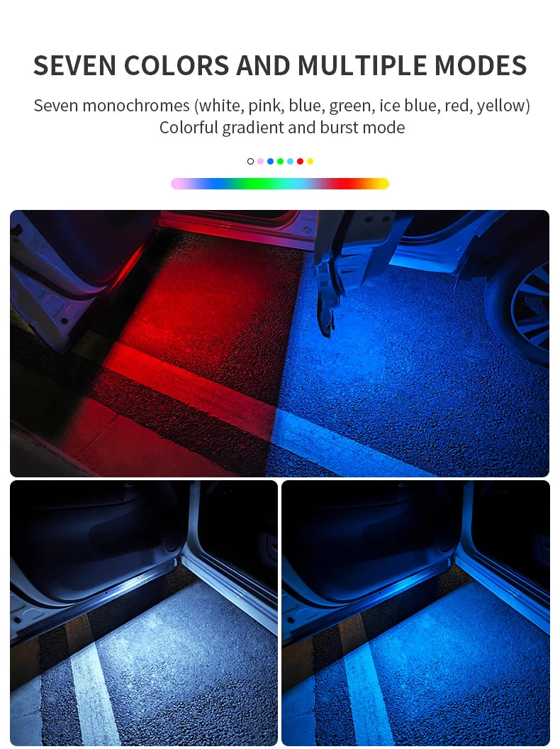 Gadgit Co RGB Car Door Warning Lights | Wireless, Auto Sensor, 2pcs