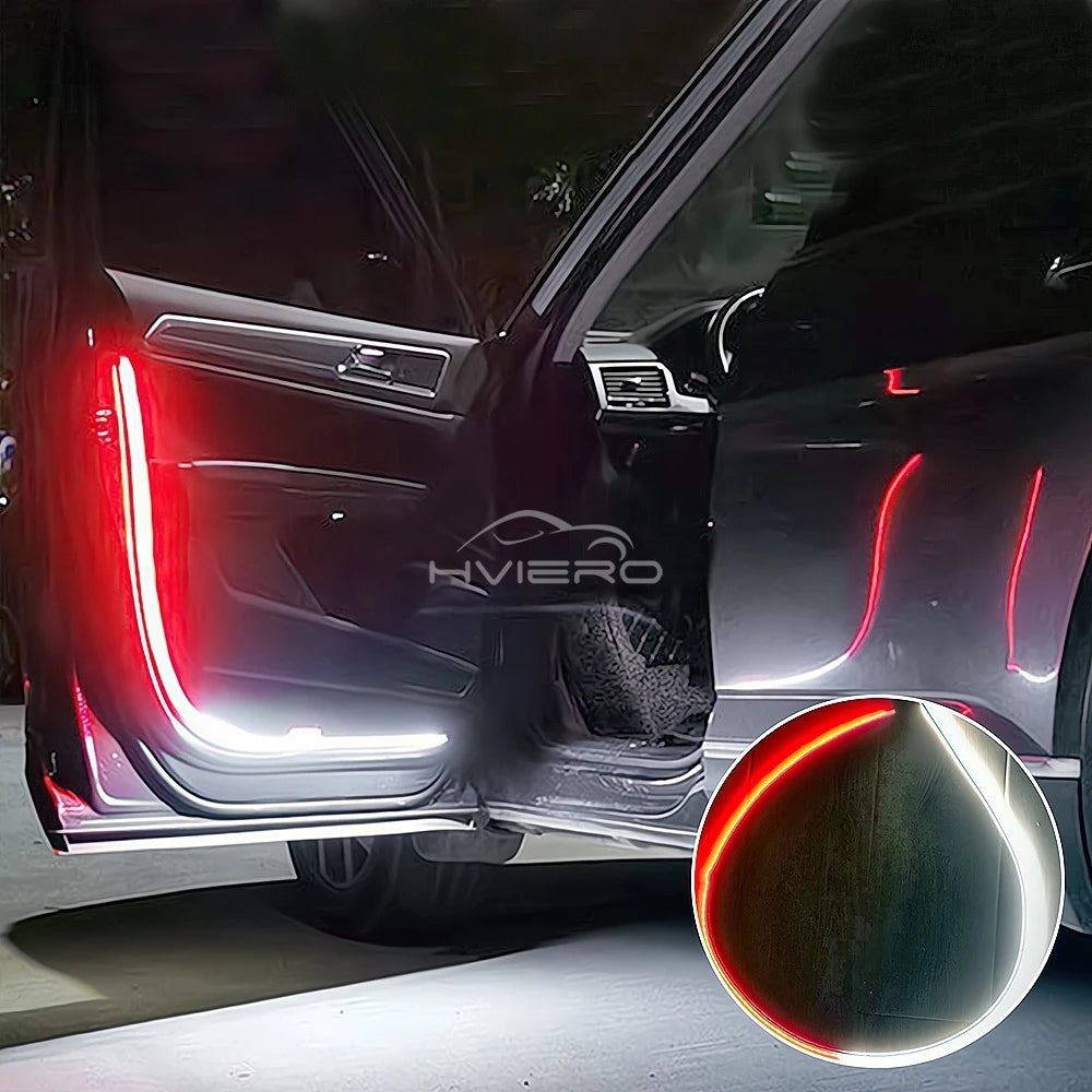 Gadgit Co Car Door LED Warning Strip | 120cm, White + Red Flash, 12V, Waterproof