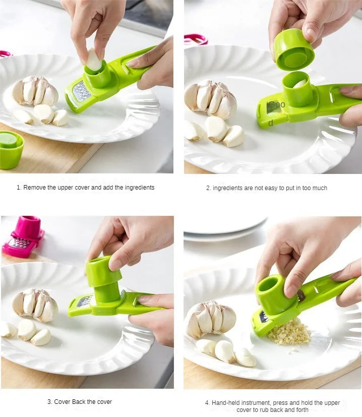 Gadgit Co Mini Manual Garlic & Ginger Grinder | Compact, Odour-Free PP, 2 Colours