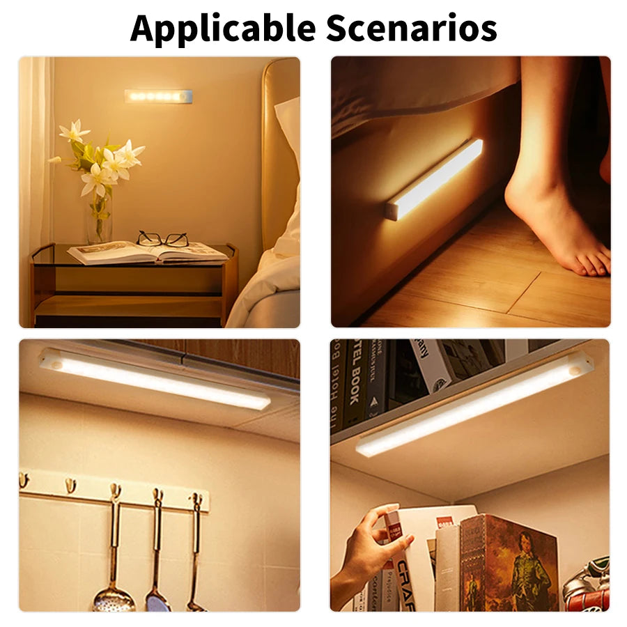 Gadgit Co PIR Motion Sensor Cabinet Light Bar | USB Rechargeable, 4 Sizes
