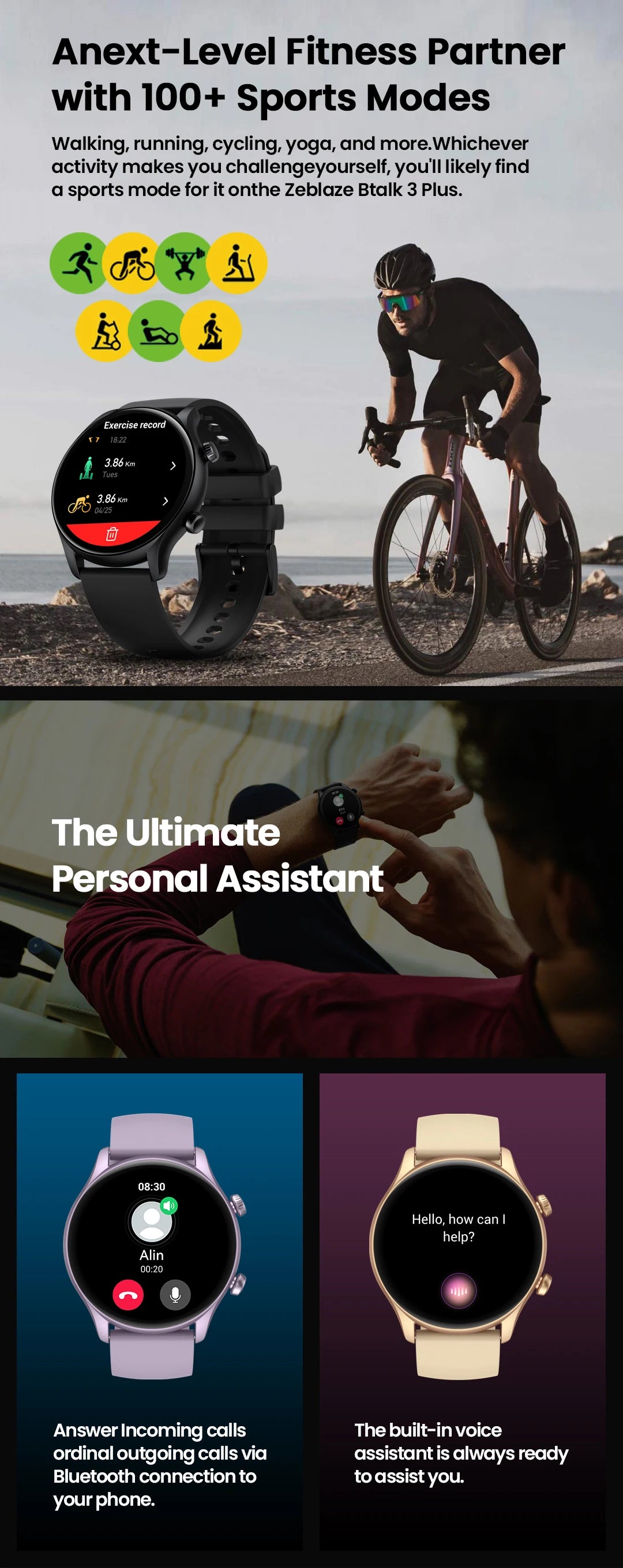 Zeblaze Btalk 3 Plus – HD Voice Calling Smartwatch