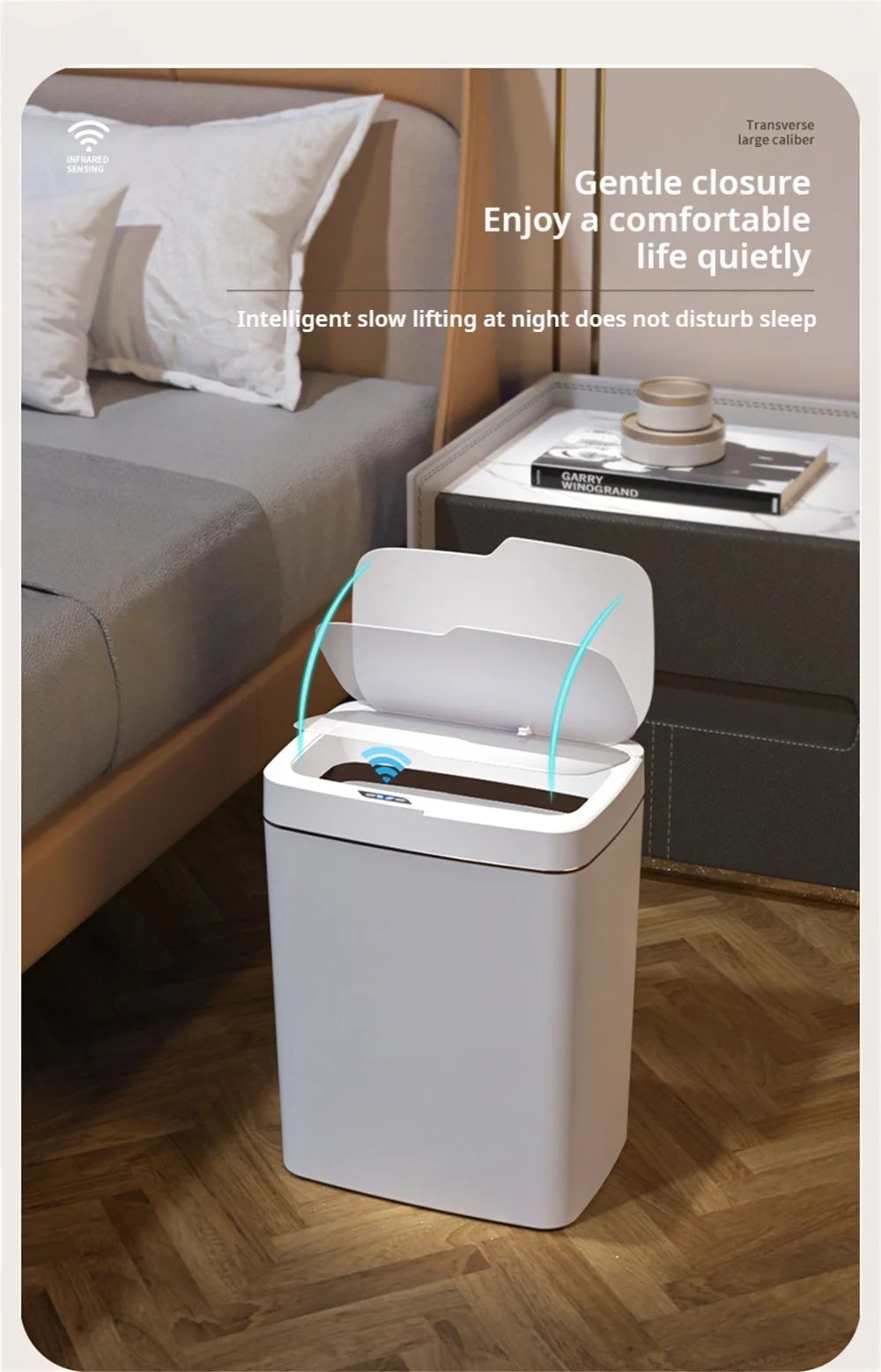 Gadgit Co Smart Sensor Trash Can | 15L, Touchless, Auto-Bag, IPX5, Bathroom & Kitchen