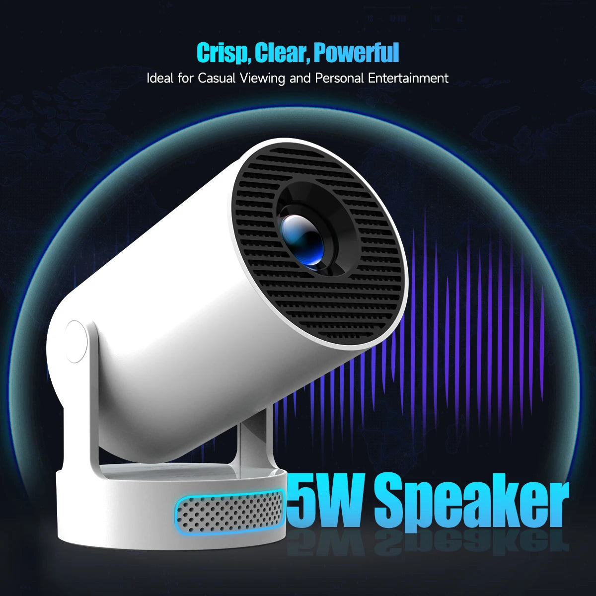Gadgit Co™ – Smart Mini Portable Projector (Android 14 | WiFi | 180° Rotation)