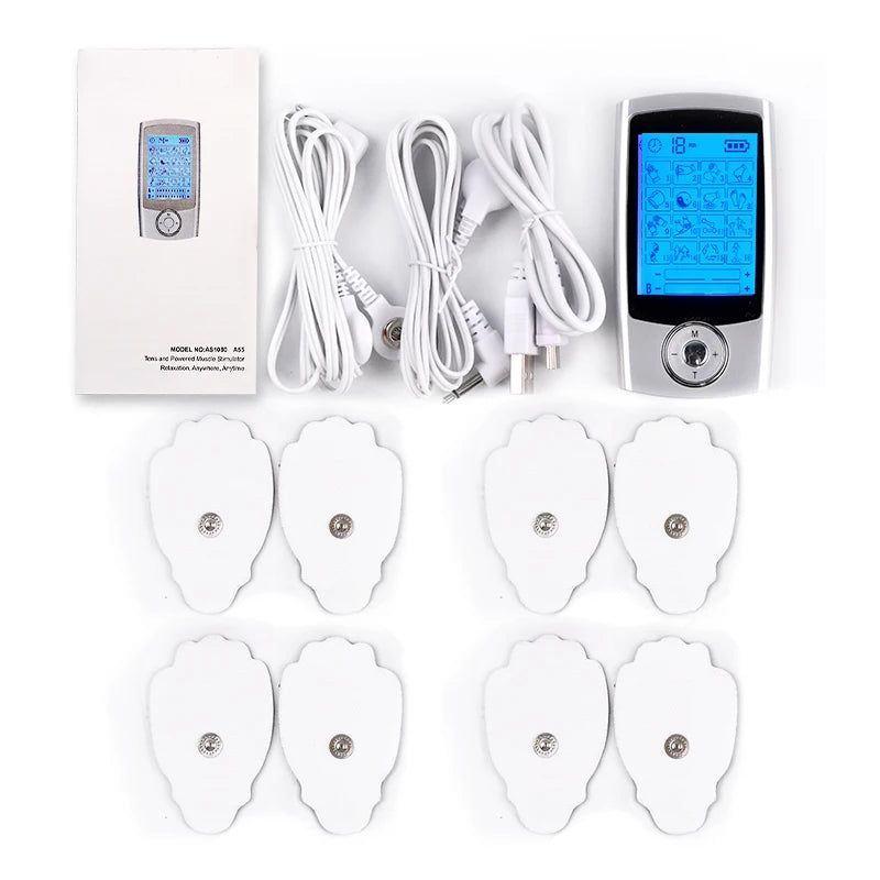 USB Charging TENS Machine EMS Muscle Stimulator Dual Channel 16 Mode Electronic Pulse Massager for Pain Relief Body Treatment