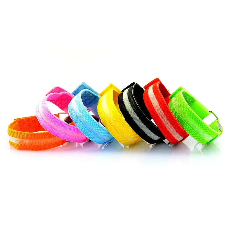 USB Rechargeable LED Night Running Armband Safety Light Belt for Outdoor Sports Cycling Bike Warning Wristband Arm Leg Light
