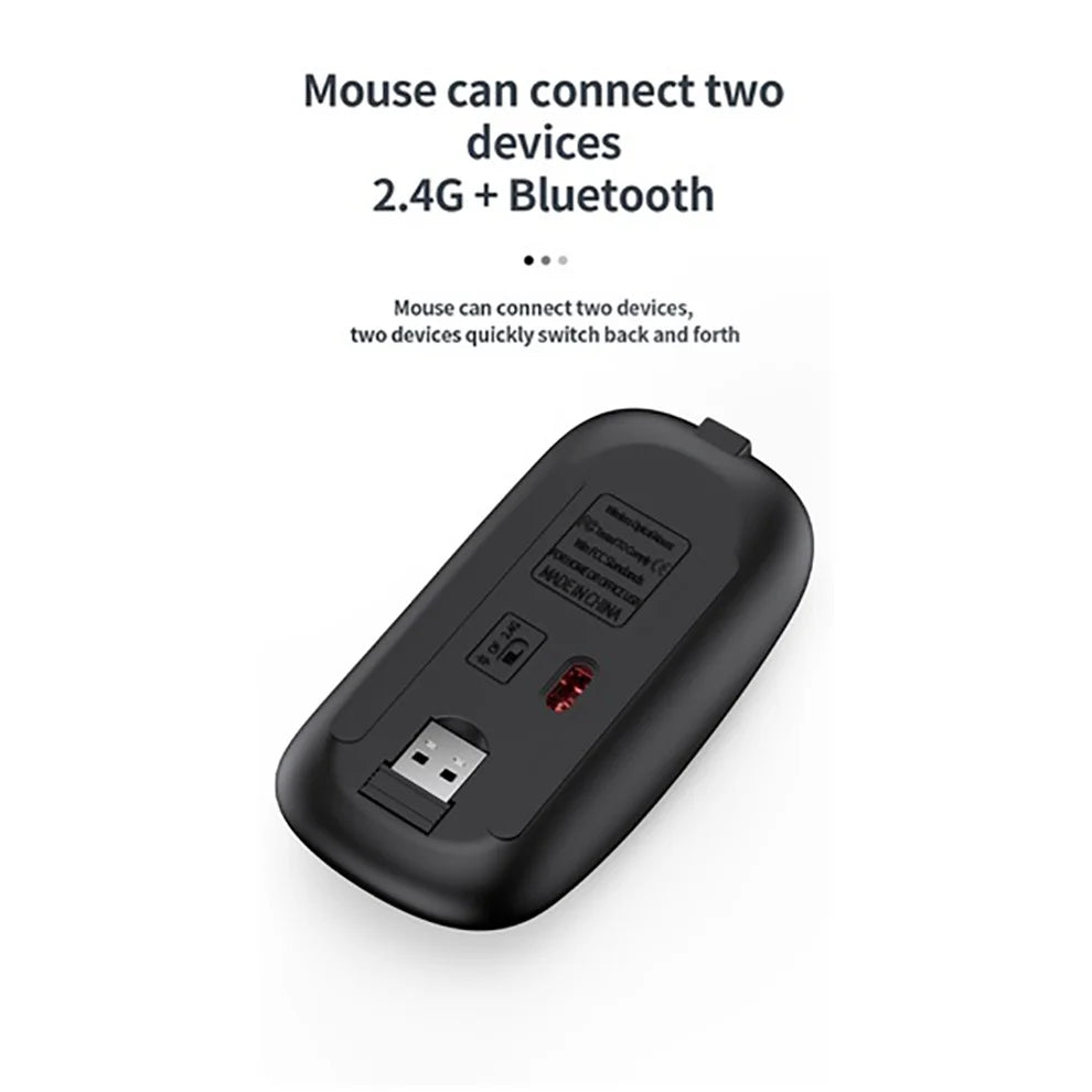 Gadgit Co™ – Slim Rechargeable Wireless Keyboard & Mouse Combo | 4-Device | Multi-Language