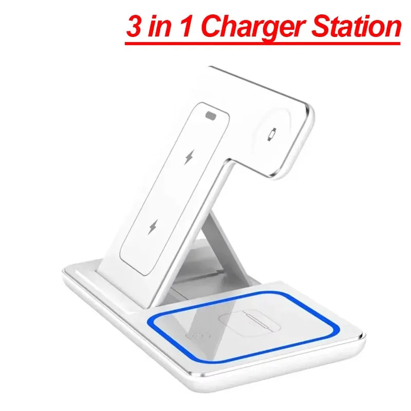 Gadgit Co™ 3-in-1 Wireless Charging Station | 15W Fast Charge, Qi Certified
