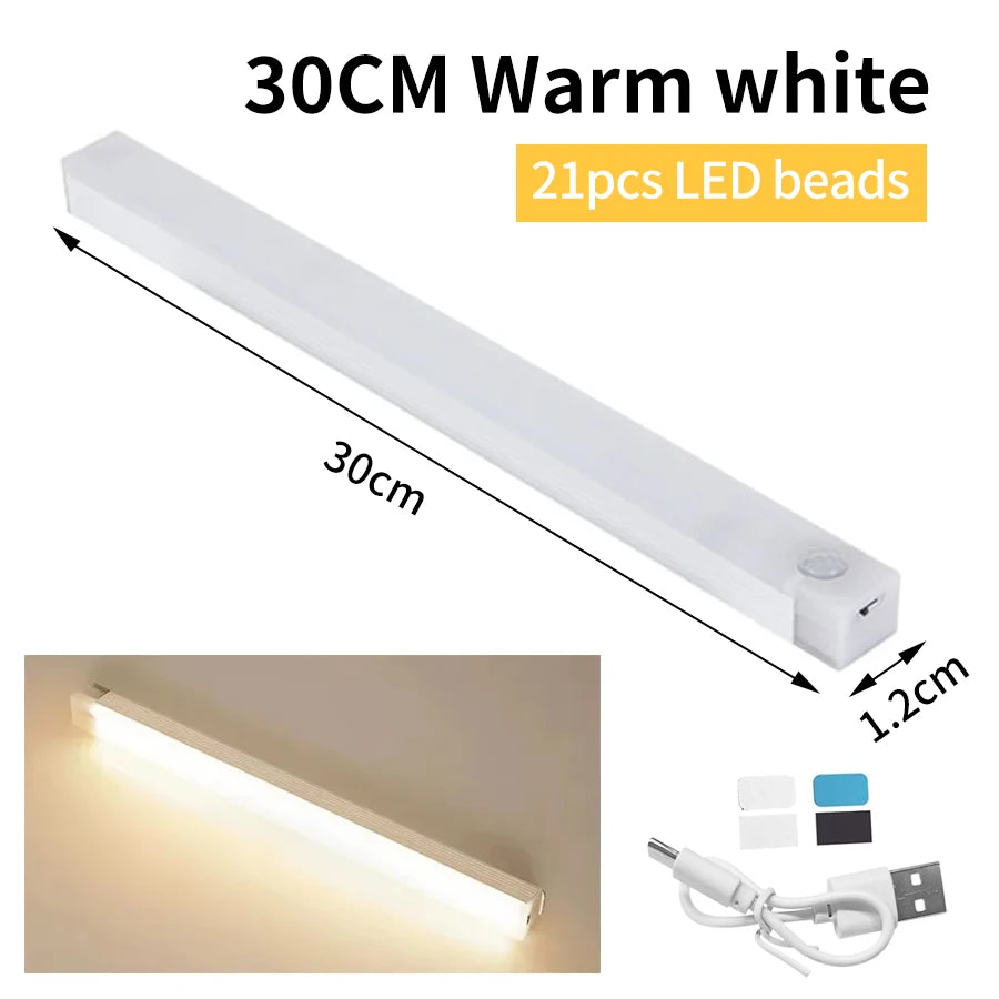 Gadgit Co PIR Motion Sensor Cabinet Light Bar | USB Rechargeable, 4 Sizes