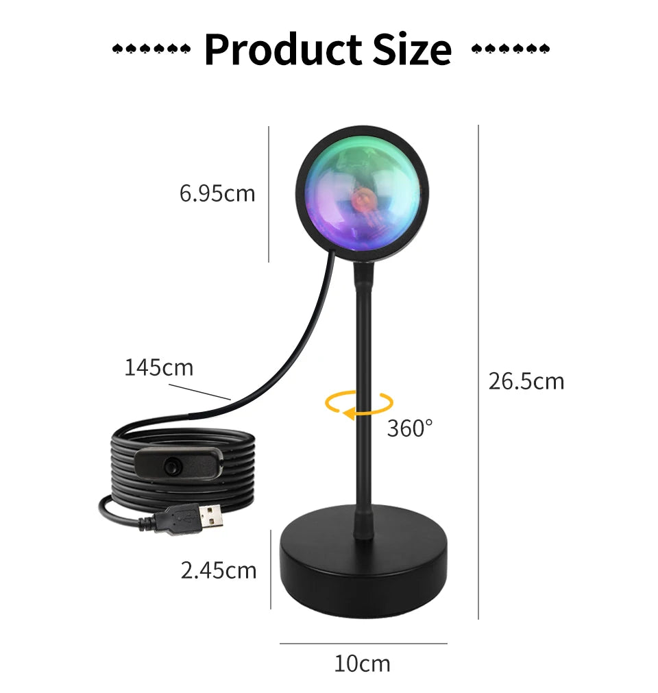 Gadgit Co ™ Smart RGB Sunset Projection Lamp | App, Remote & Music Sync