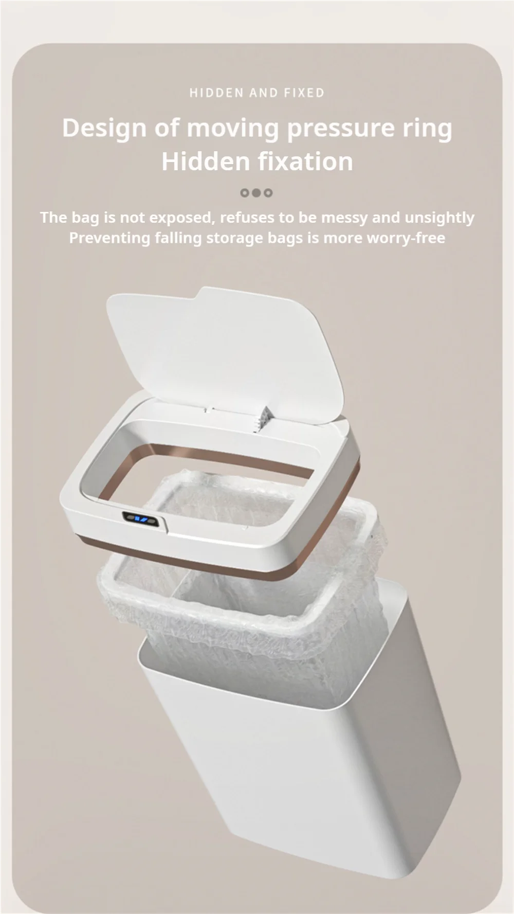 Gadgit Co Smart Sensor Trash Can | 15L, Touchless, Auto-Bag, IPX5, Bathroom & Kitchen