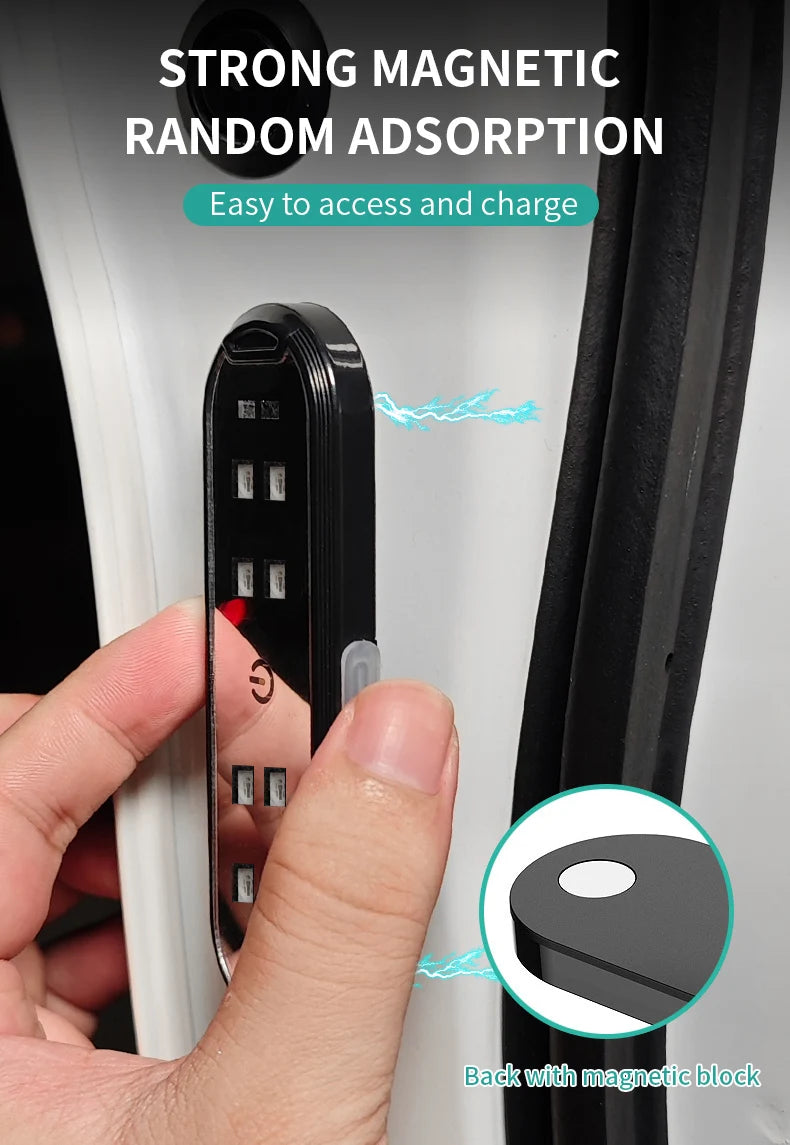 Gadgit Co RGB Car Door Warning Lights | Wireless, Auto Sensor, 2pcs