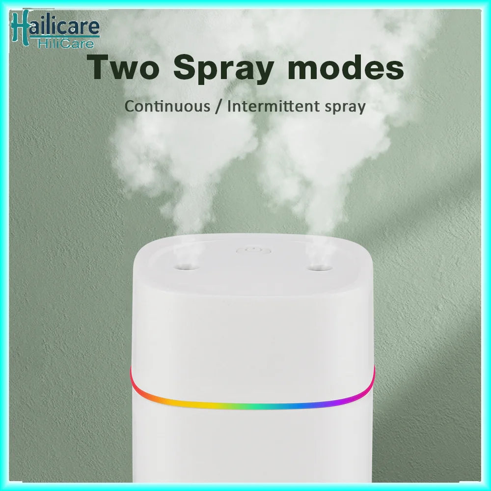 Gadgit Co 600ml Portable USB Cool Mist Humidifier & Aroma Diffuser | Dual Spray, Mood Light