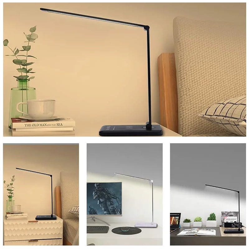 Gadgit Co™ Folding LED Desk Lamp | Wireless Charging, 3 Colour Temps, Timer