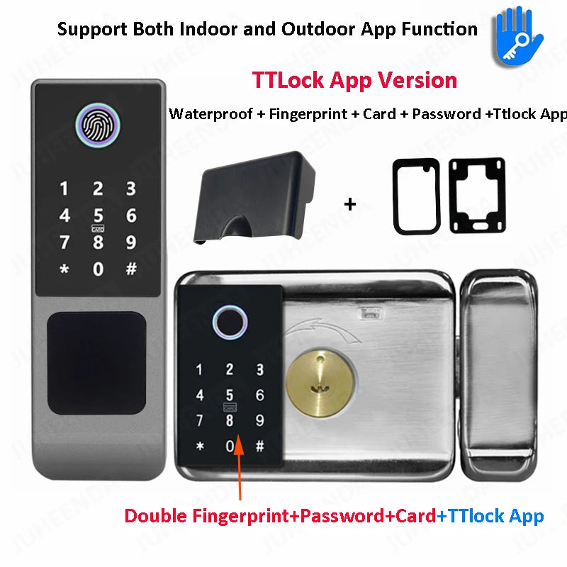Gadgit Co Smart Outdoor Door Lock | WiFi, Fingerprint, App & Remote, IP66 Waterproof