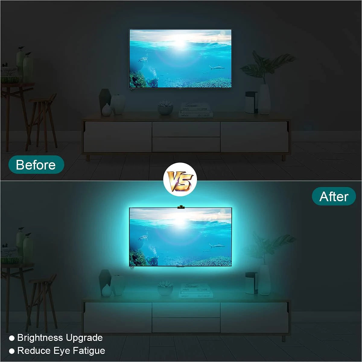 GlowSync Pro™ – Smart RGBIC TV Backlight with Camera